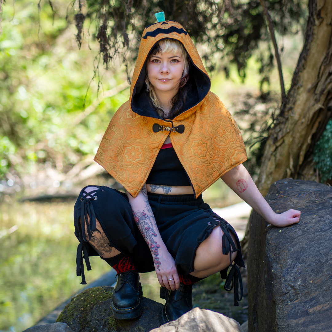 Jack-O-Lantern // Golden Harvest Capelet Set