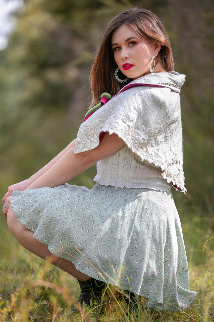 Lace Capelet & Bunny Skirt - Button Fox