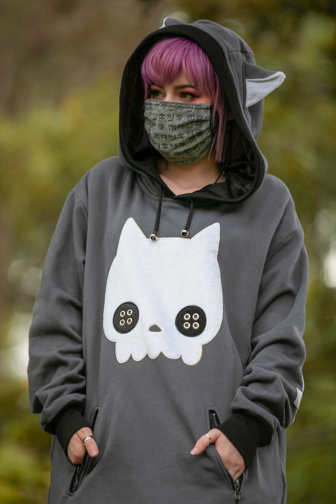 Face Mask (GRY) - Button Fox