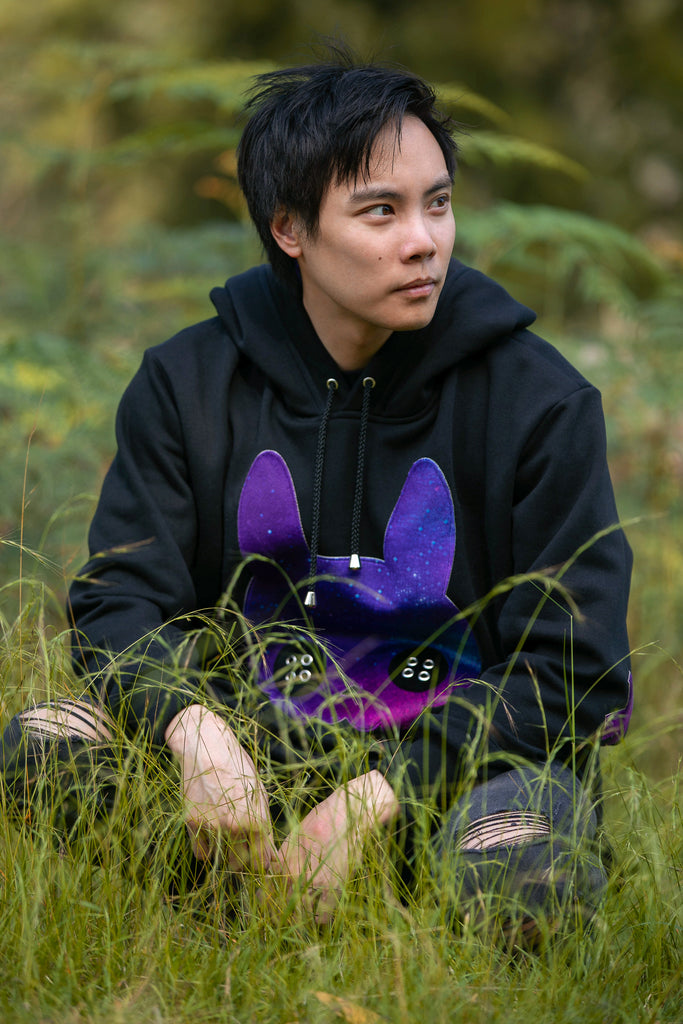Bunny Skull Hoodie (BLCK&GLXY) - Button Fox