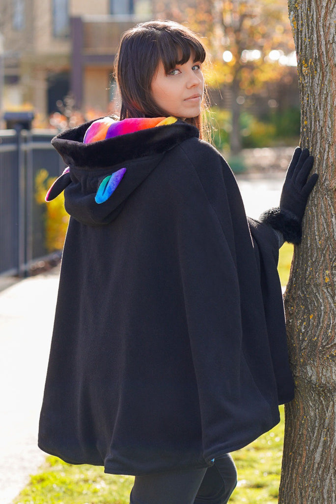 Long Pride Cape (BLCK&RNBW) - Button Fox