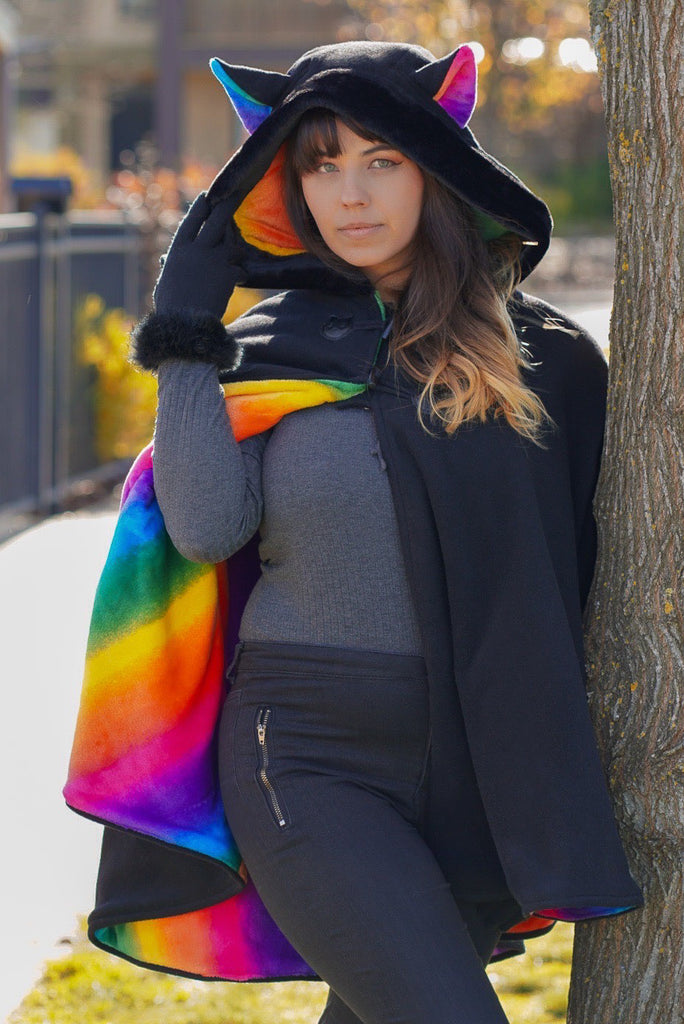 Long Pride Cape (BLCK&RNBW) - Button Fox