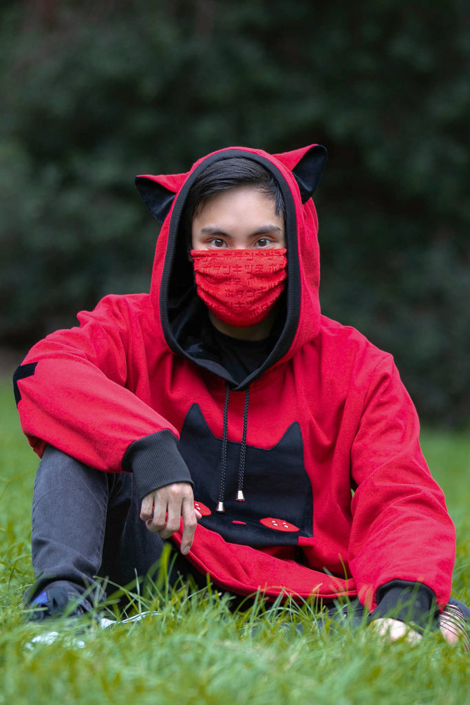 Fox Skull Hoodie (BLCK&RD)