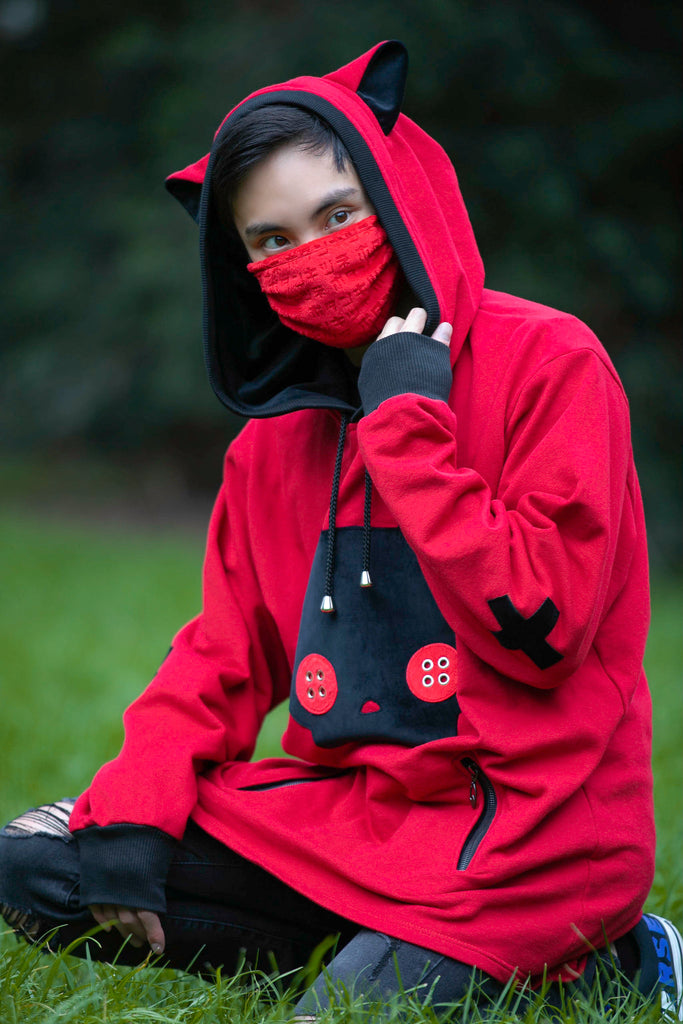 Fox Skull Hoodie (BLCK&RD)
