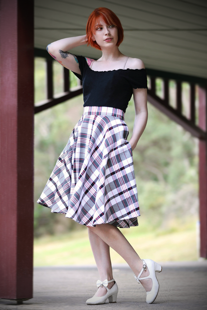 Plaid Skirt - Button Fox