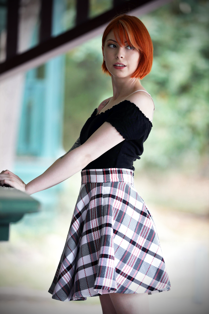 Plaid Skirt - Button Fox